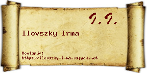 Ilovszky Irma névjegykártya